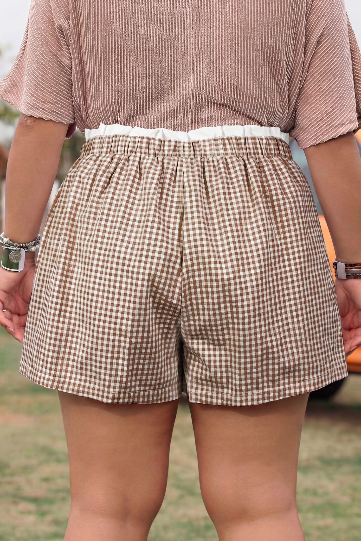 Plus Size Plaid Shorts