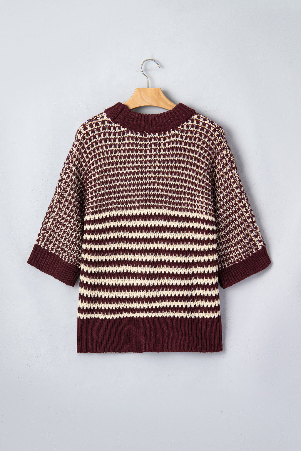 Striped Draped Sleeve Sweater