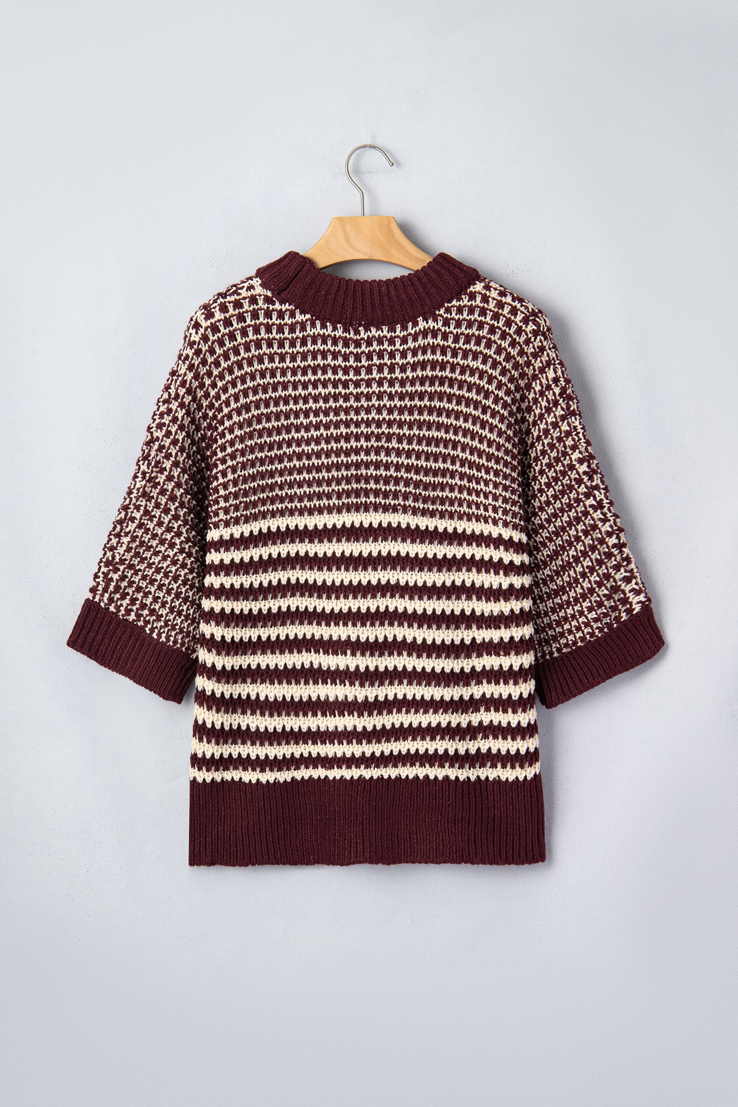 Striped Draped Sleeve Sweater