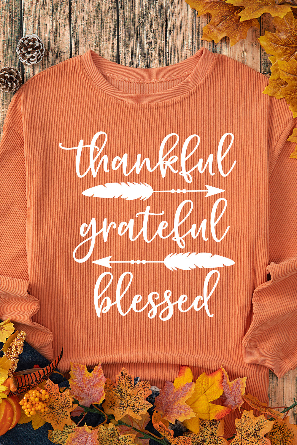 Thankful Grateful Blessed Arrow Graphic Sweatshirt