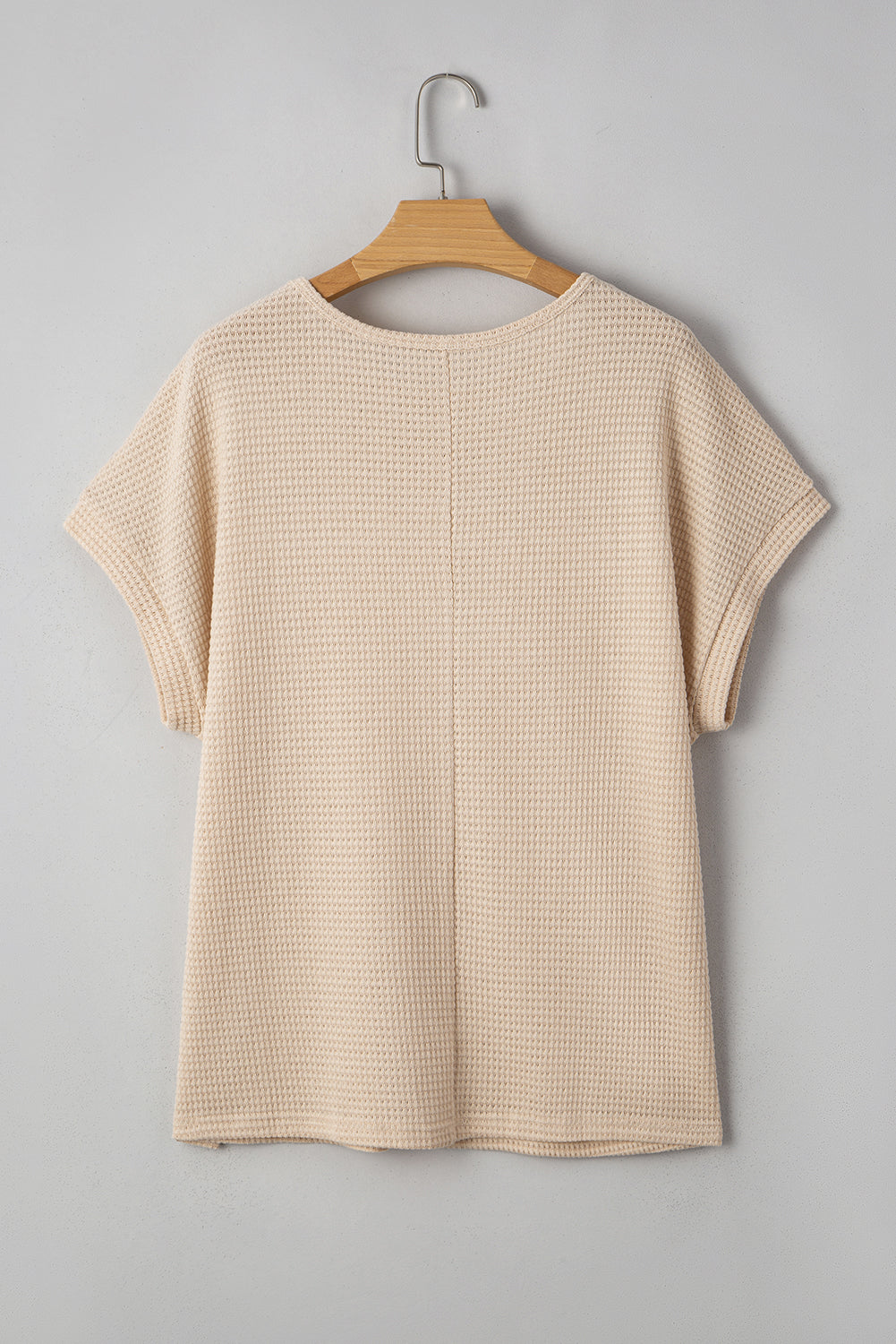 Plus Size Lace Waffle Short Sleeve Top