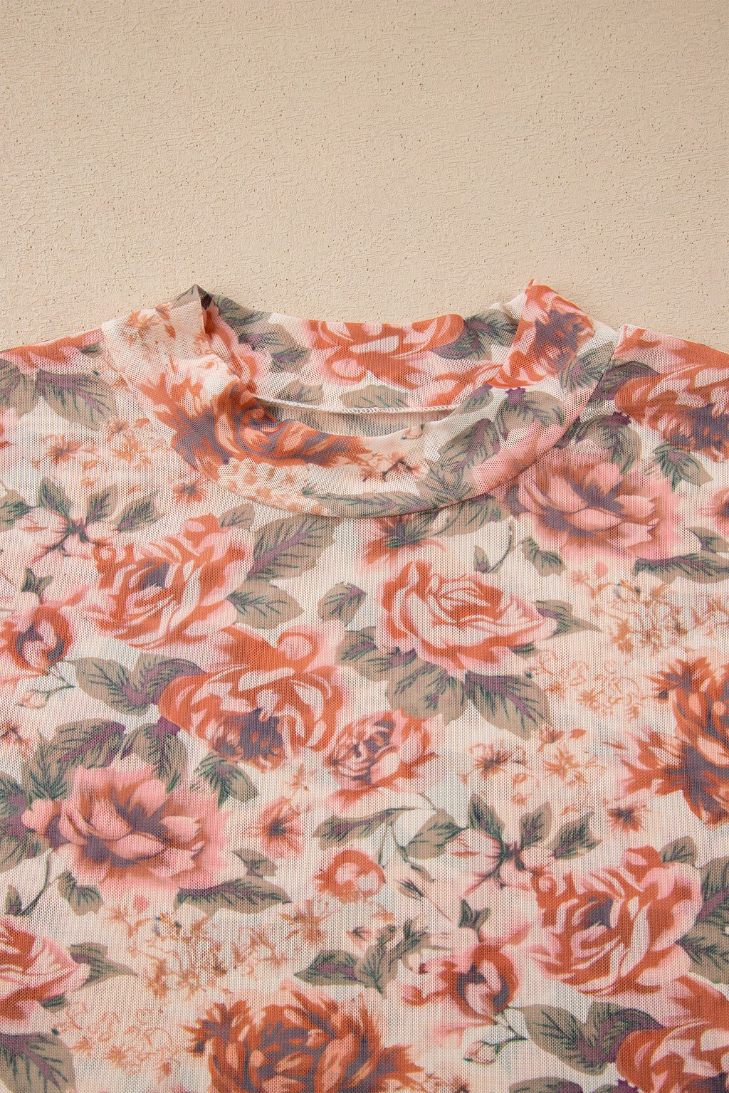 Plus Size Floral Long Sleeve Slim Top