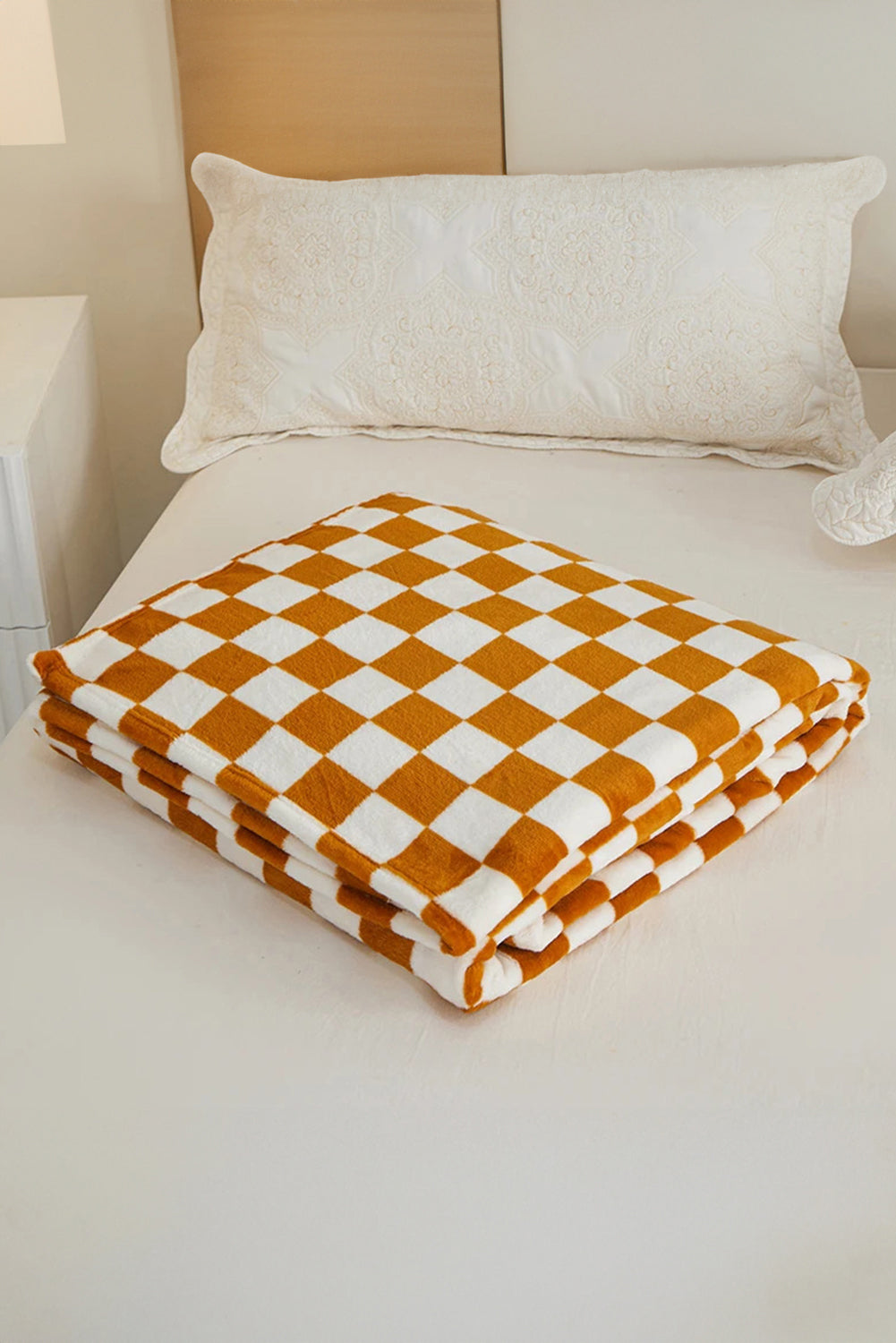 Yellow Checkerboard Soft Throw Blanket