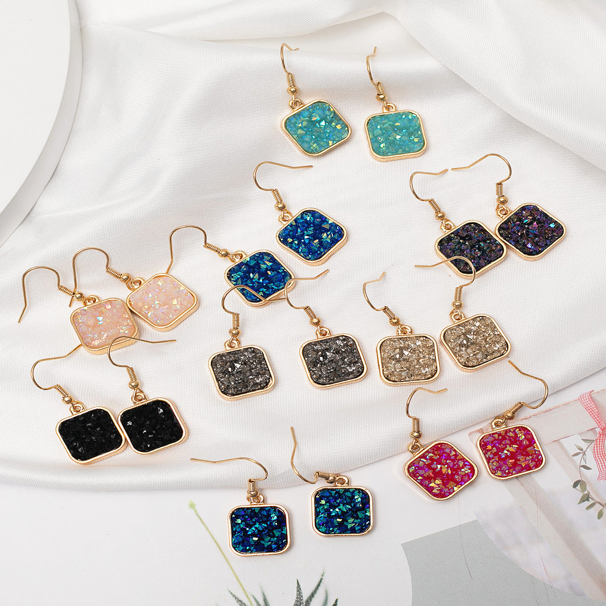 Metal Square Earrings