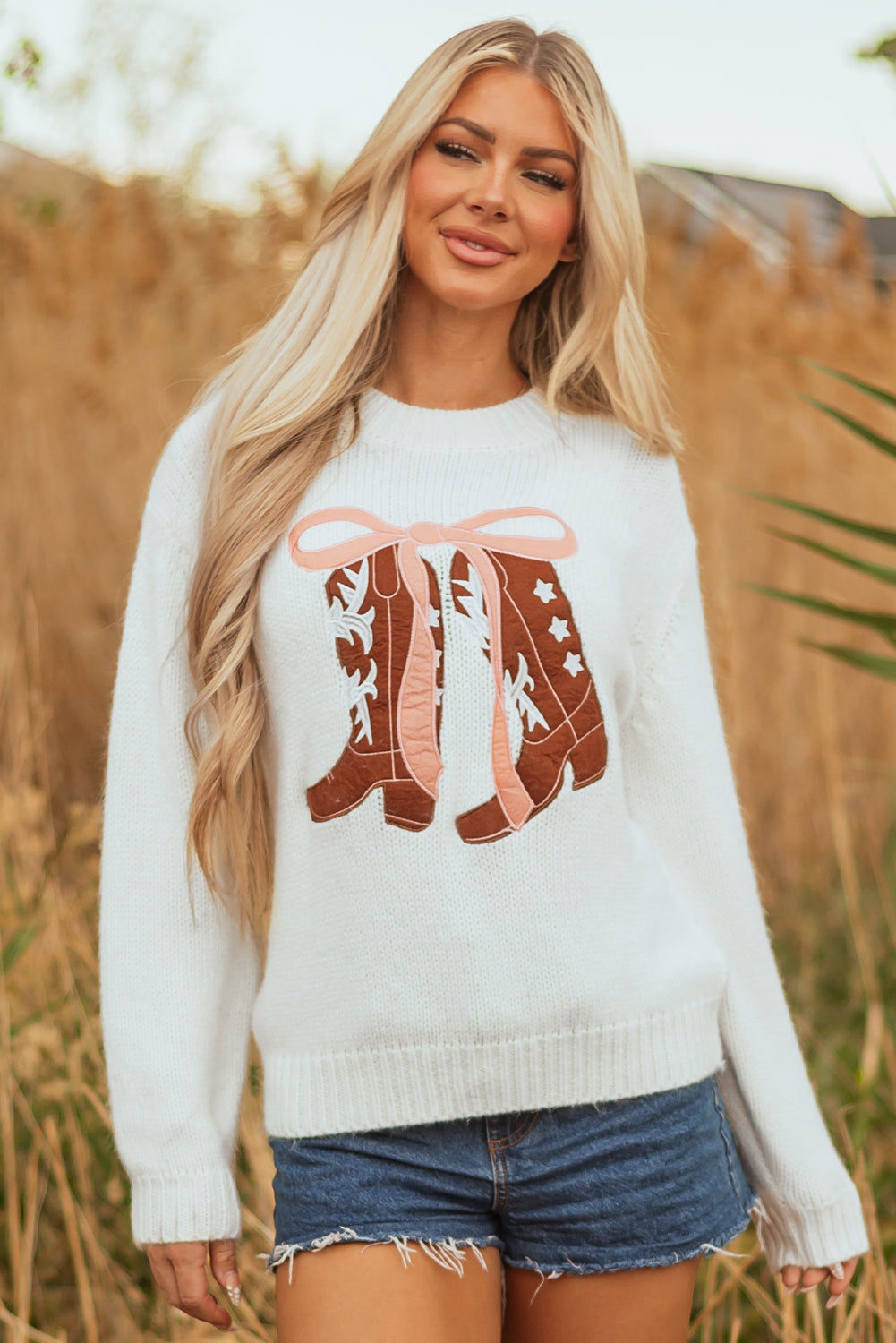 Bow Boots Graphic Sweater