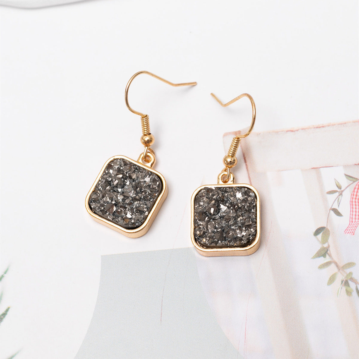 Metal Square Earrings