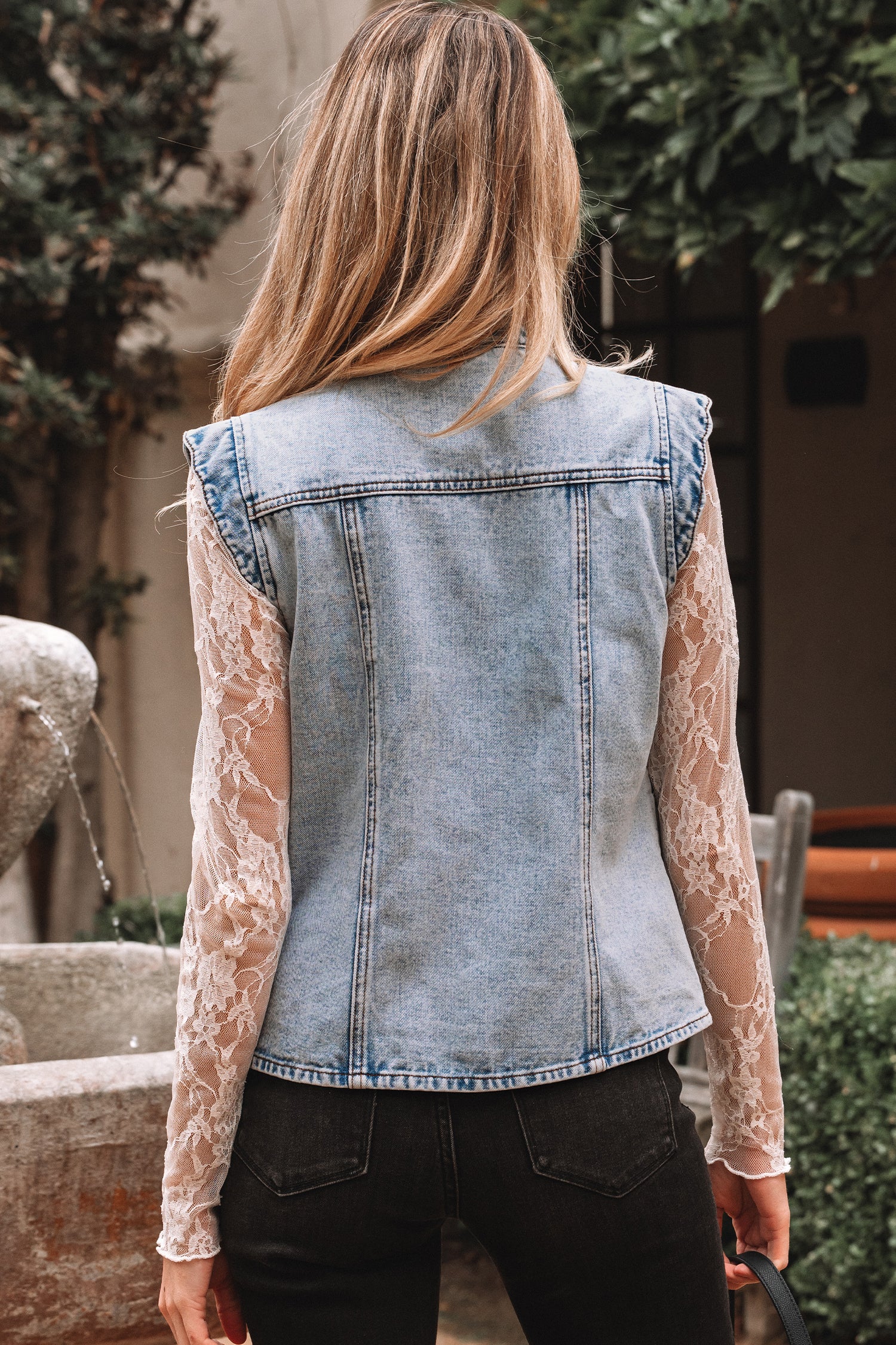 Denim Button Vest