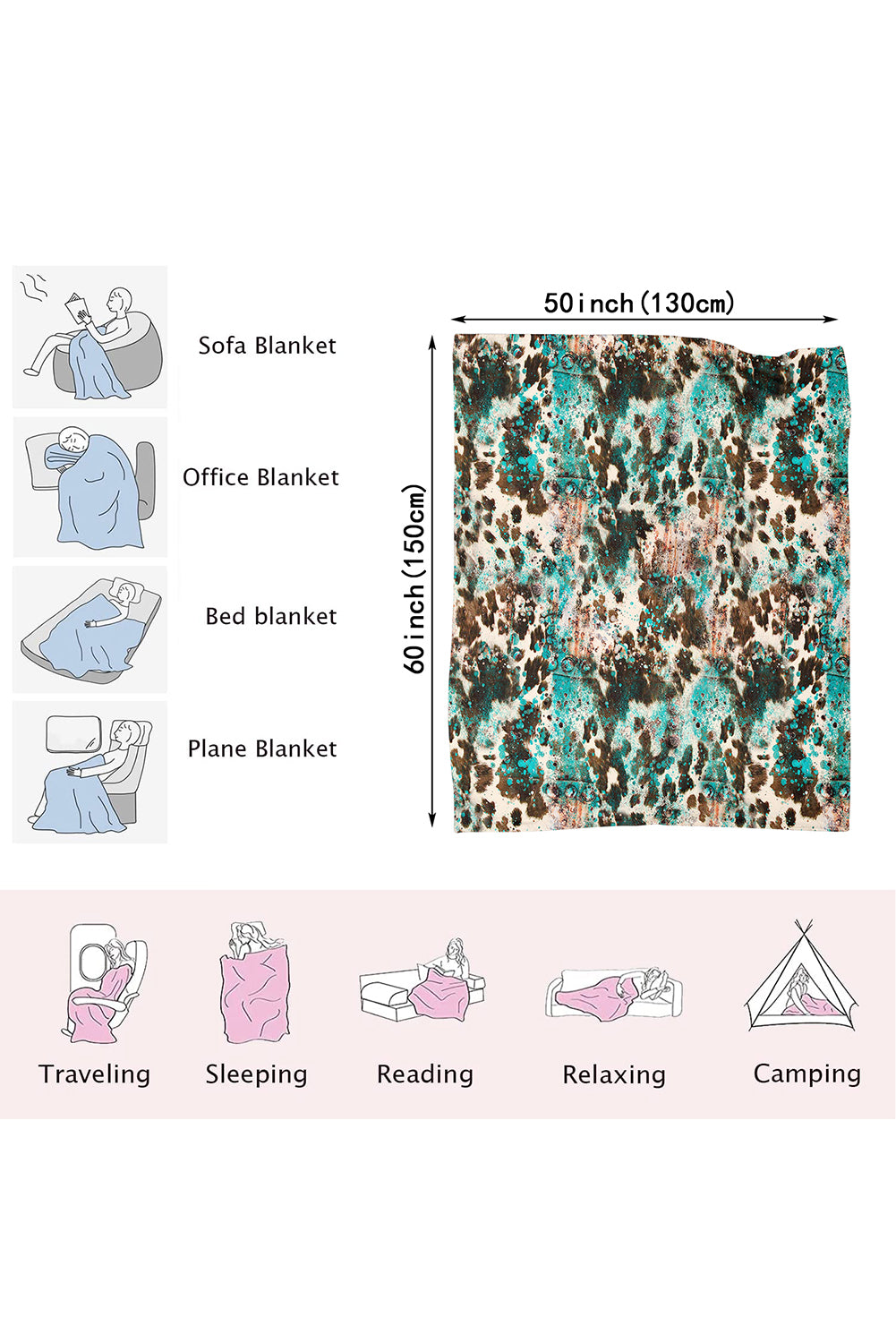 Large Western Flannel Blanket