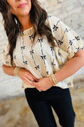 Bow Puff Short Sleeve Top