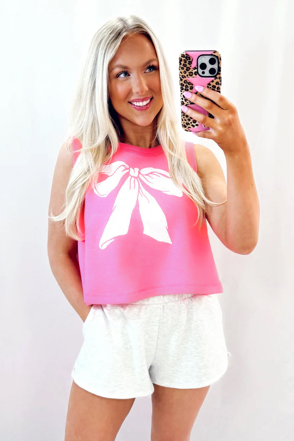 Pink Bow Tank Top