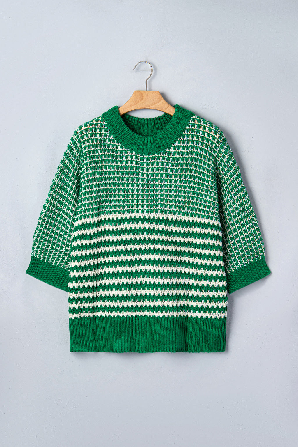 Striped Draped Sleeve Sweater