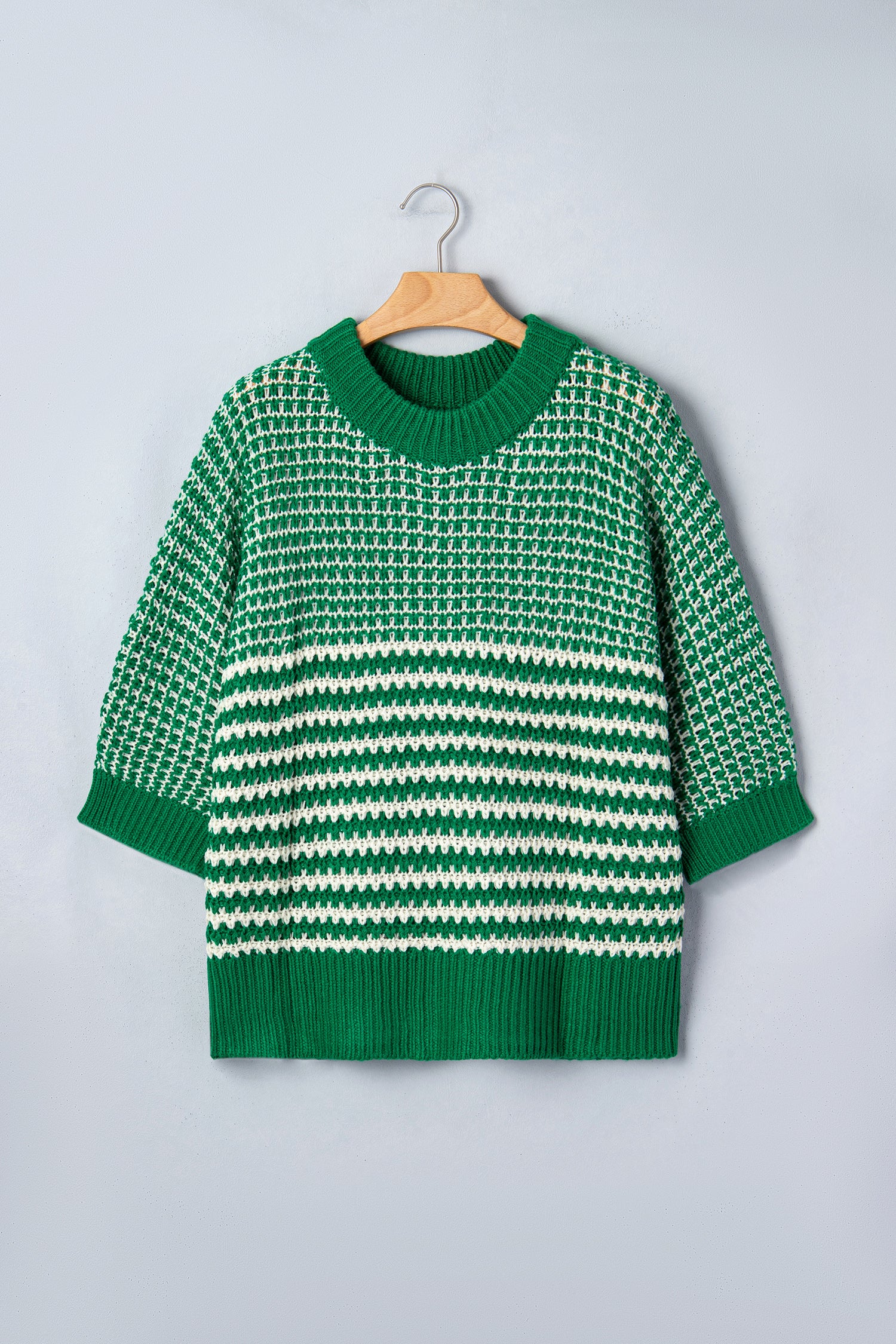 Striped Draped Sleeve Sweater