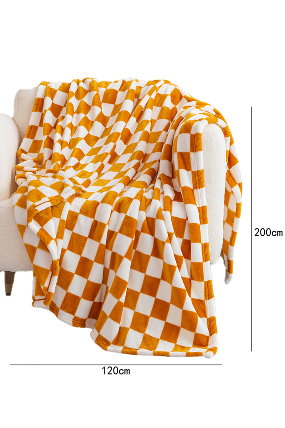 Yellow Checkerboard Soft Throw Blanket