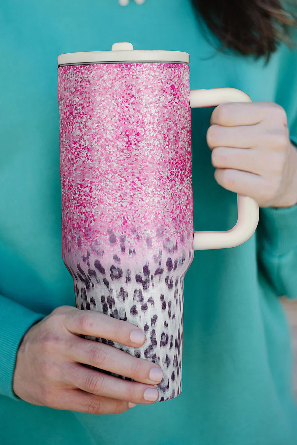 Pink Leopard 40oz Stainless Steel Cup