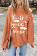 Thankful Grateful Blessed Arrow Graphic Sweatshirt