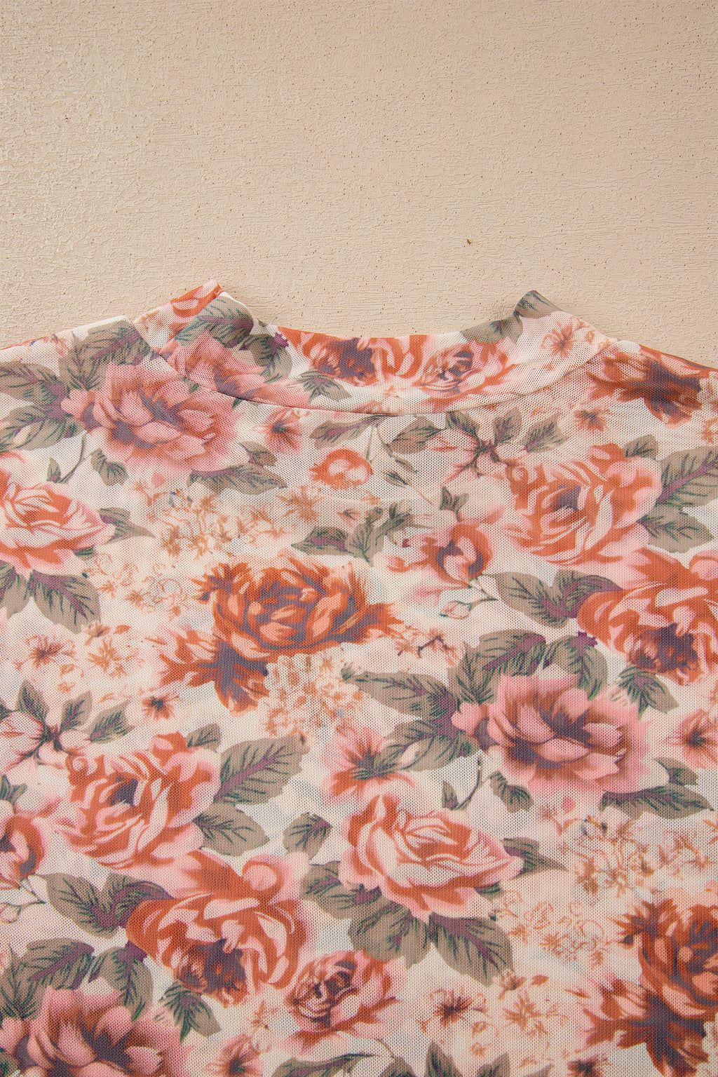 Plus Size Floral Long Sleeve Slim Top