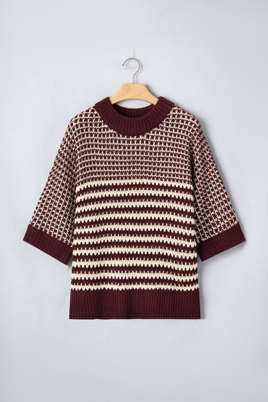 Striped Draped Sleeve Sweater