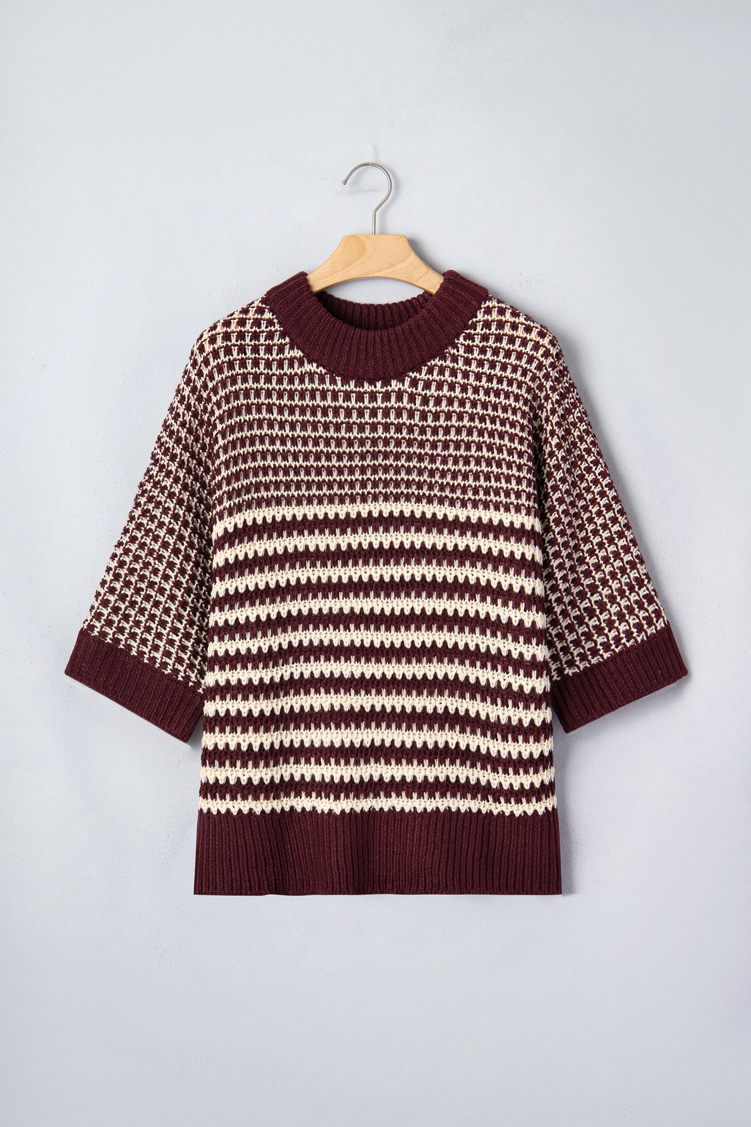 Striped Draped Sleeve Sweater