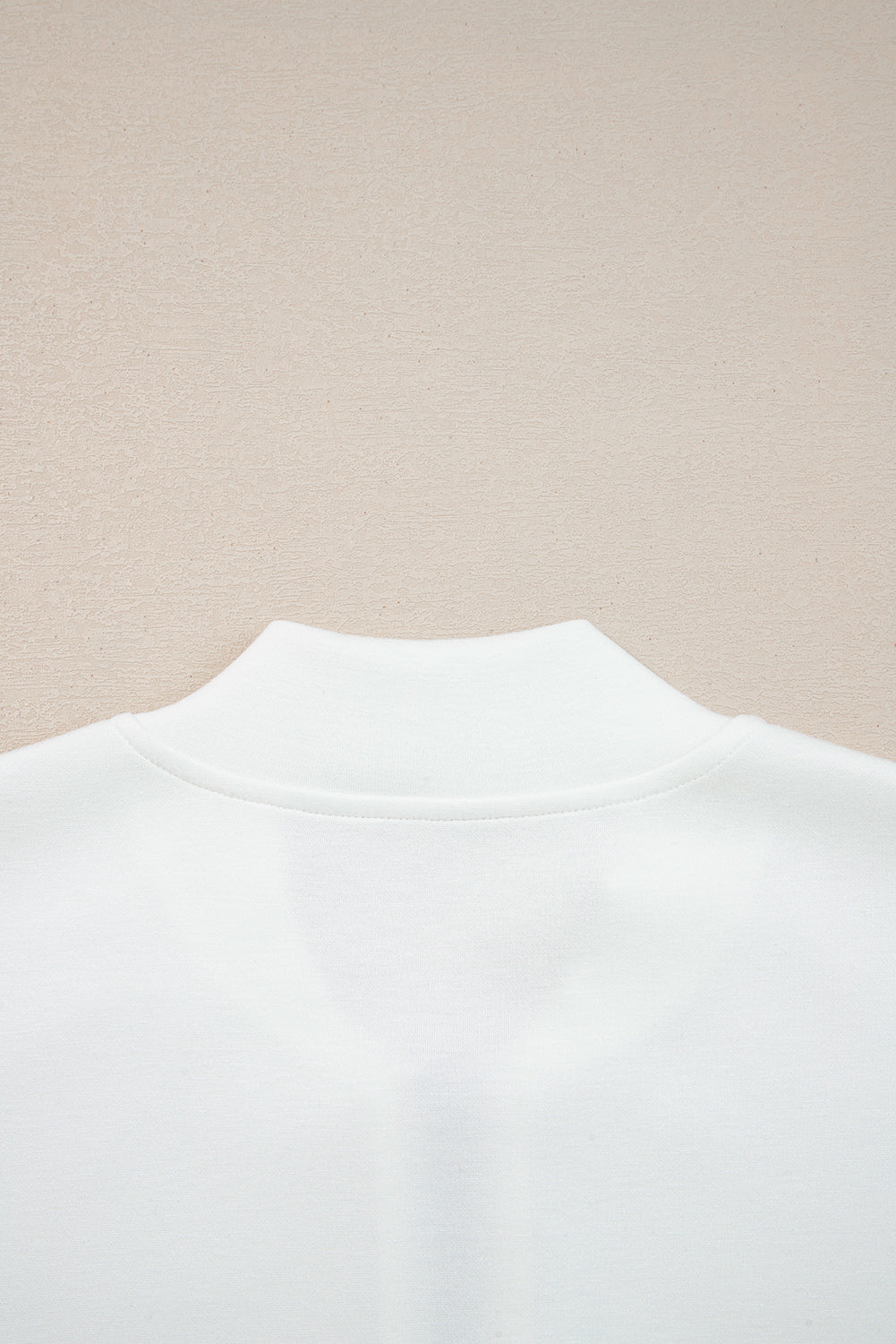 Solid Color Zip Up Knit Puff Sleeve Jacket