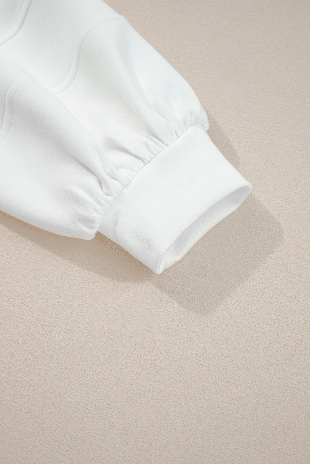 Solid Color Zip Up Knit Puff Sleeve Jacket