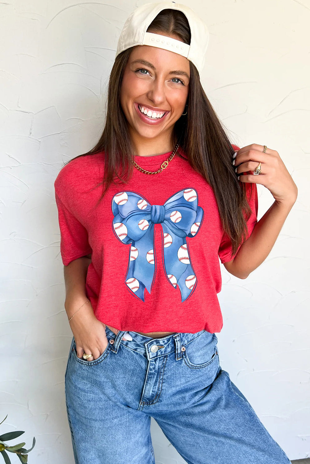 Bowknot Graphic Crew Neck Tee