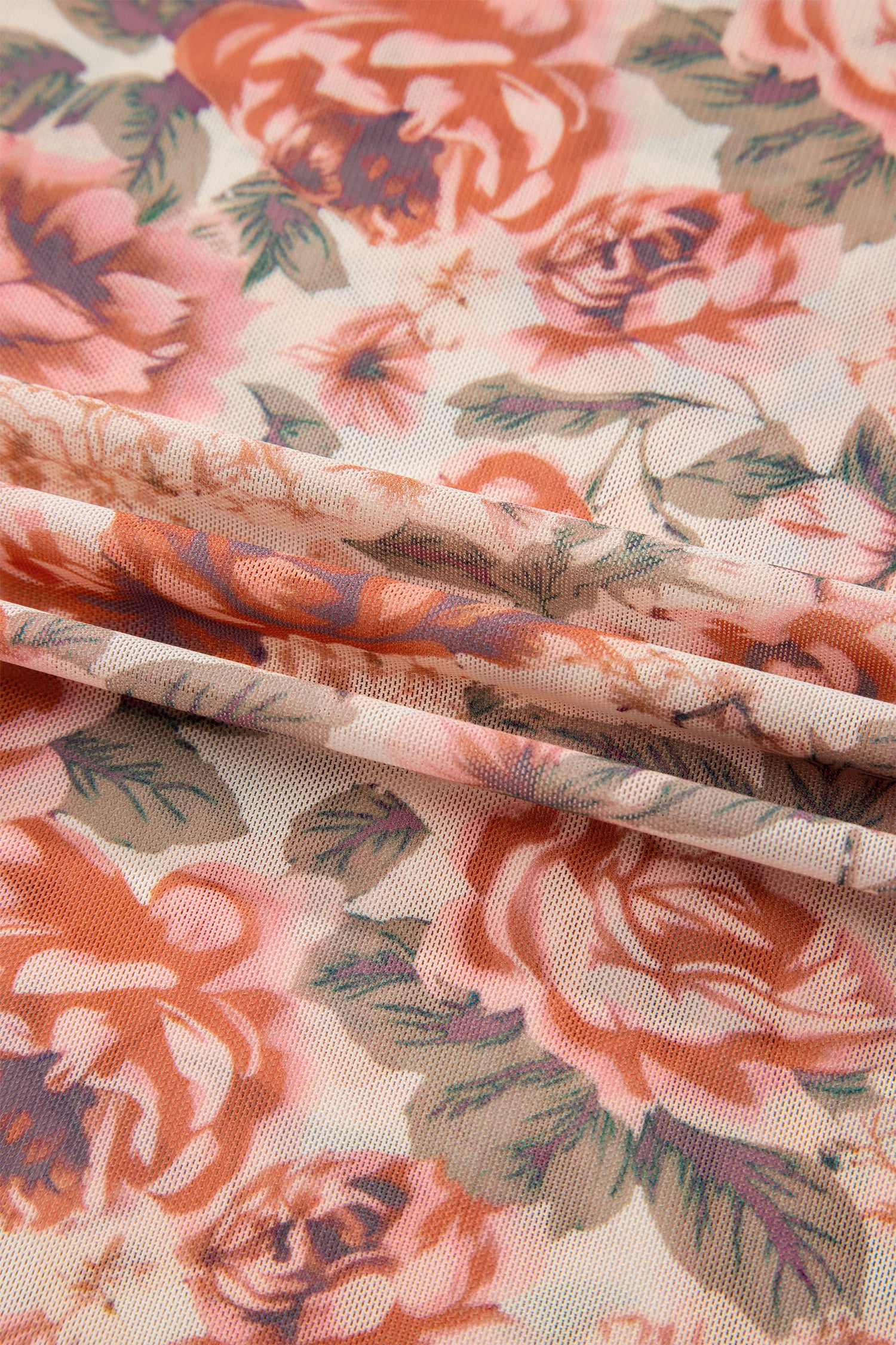 Plus Size Floral Long Sleeve Slim Top