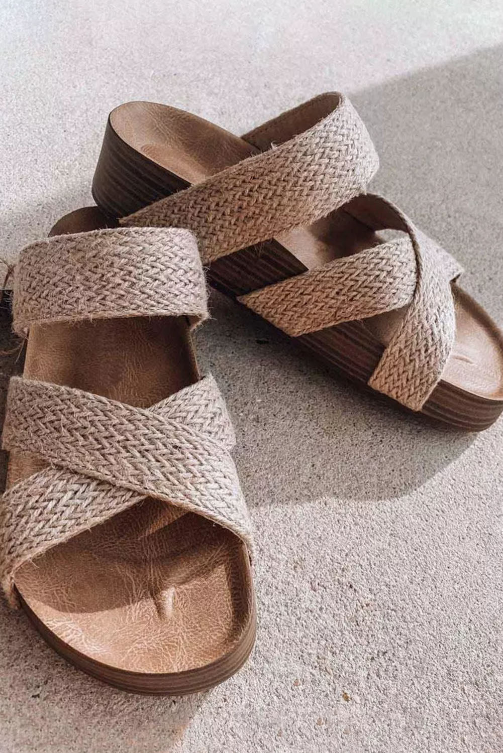 Woven Cross Criss Slip-On Slippers