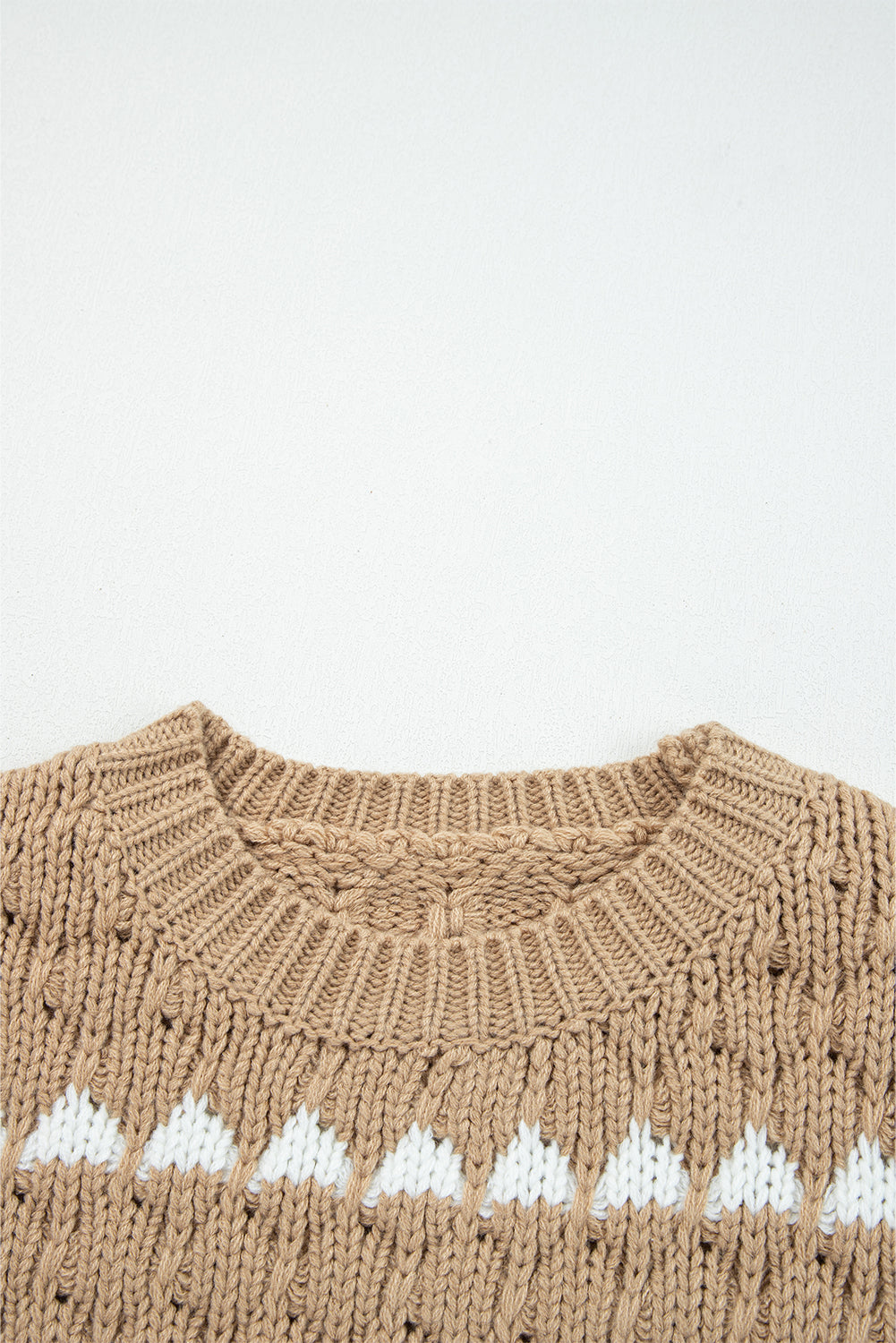Textured Knit Puff Sleeve Baggy Sweater