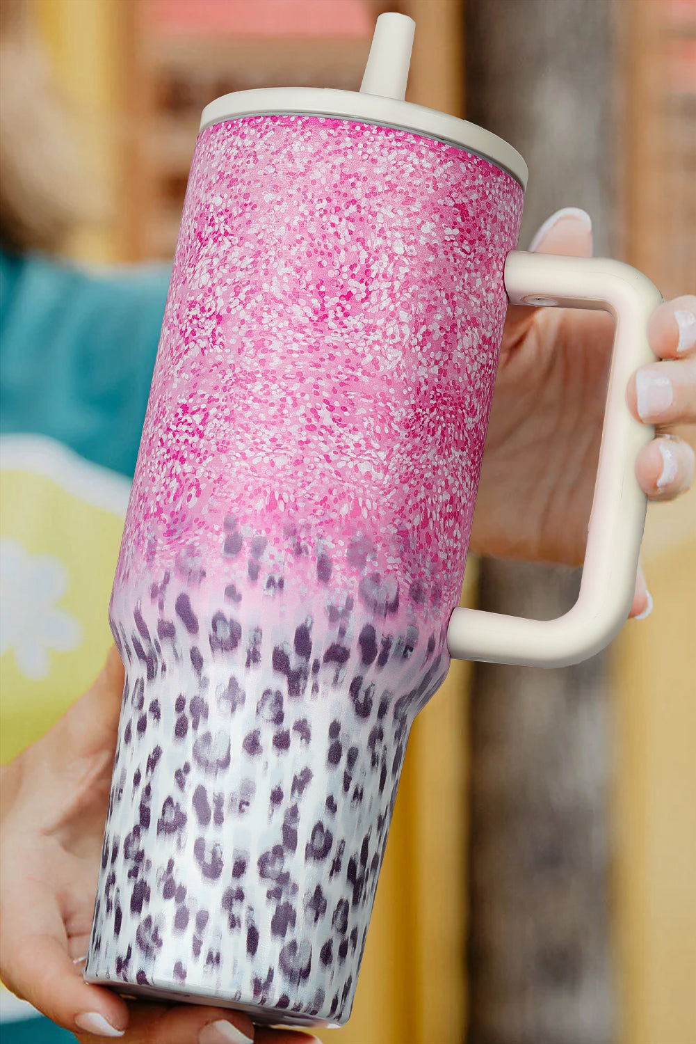 Pink Leopard 40oz Stainless Steel Cup