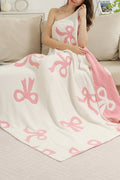 Pink Bow Cozy Soft Throw Blanket
