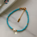 Pearl And Turquoise Bead Bracelet & Necklace