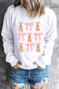 Easter Bunny Bow Pullover Sweatshirt