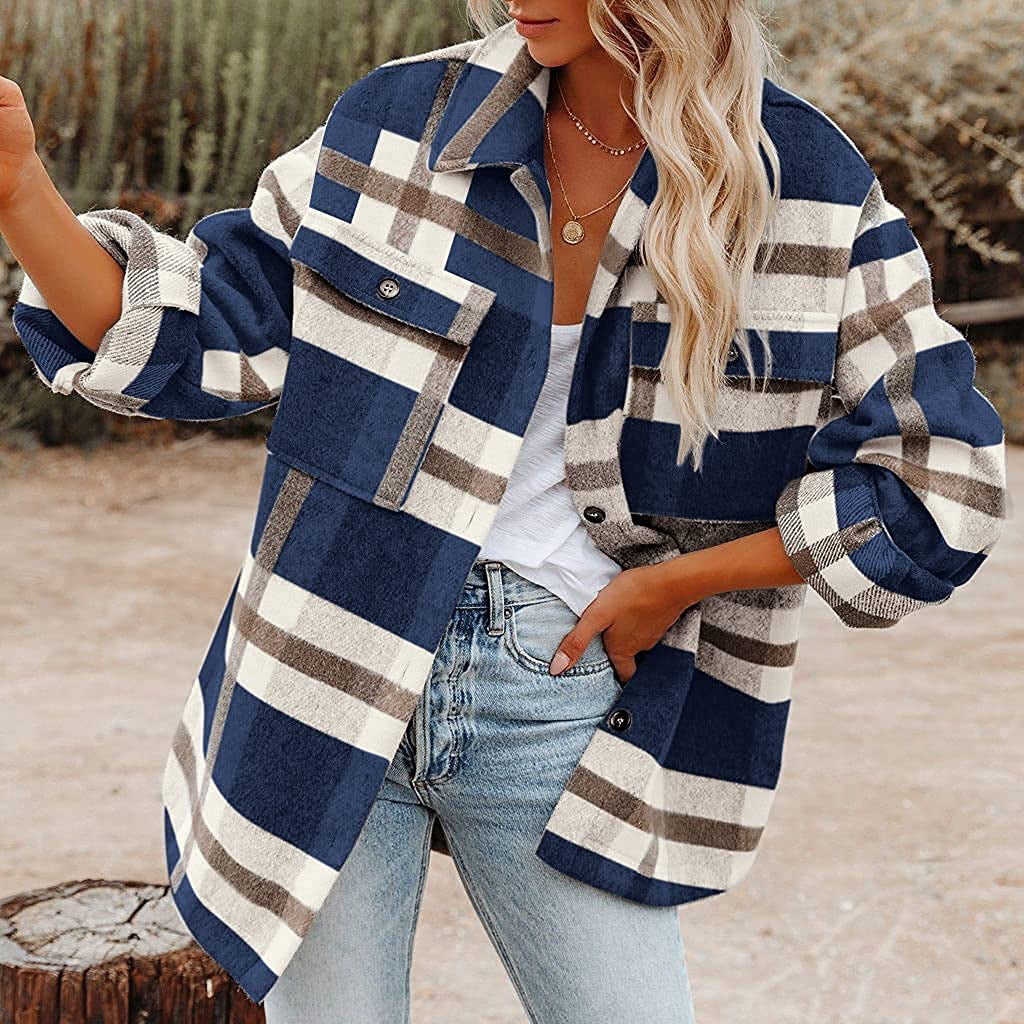 Women's Plaid Button Flannel Shirt