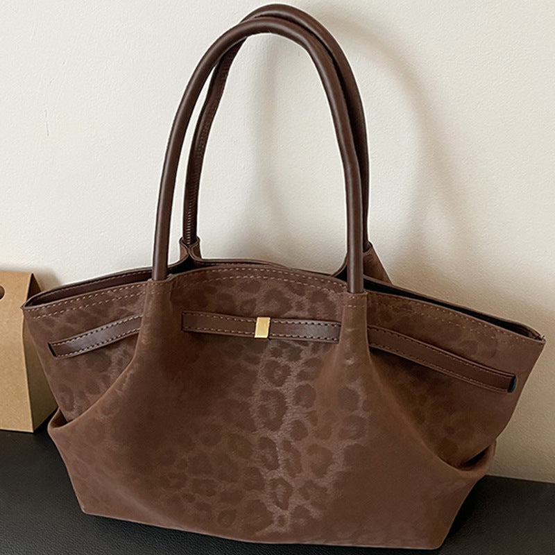 Suede Tote Handbag