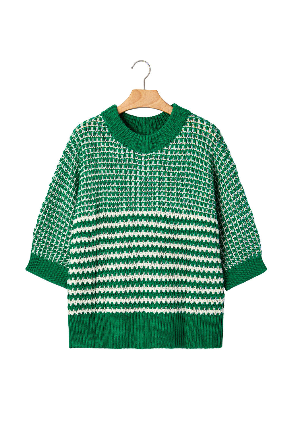 Striped Draped Sleeve Sweater