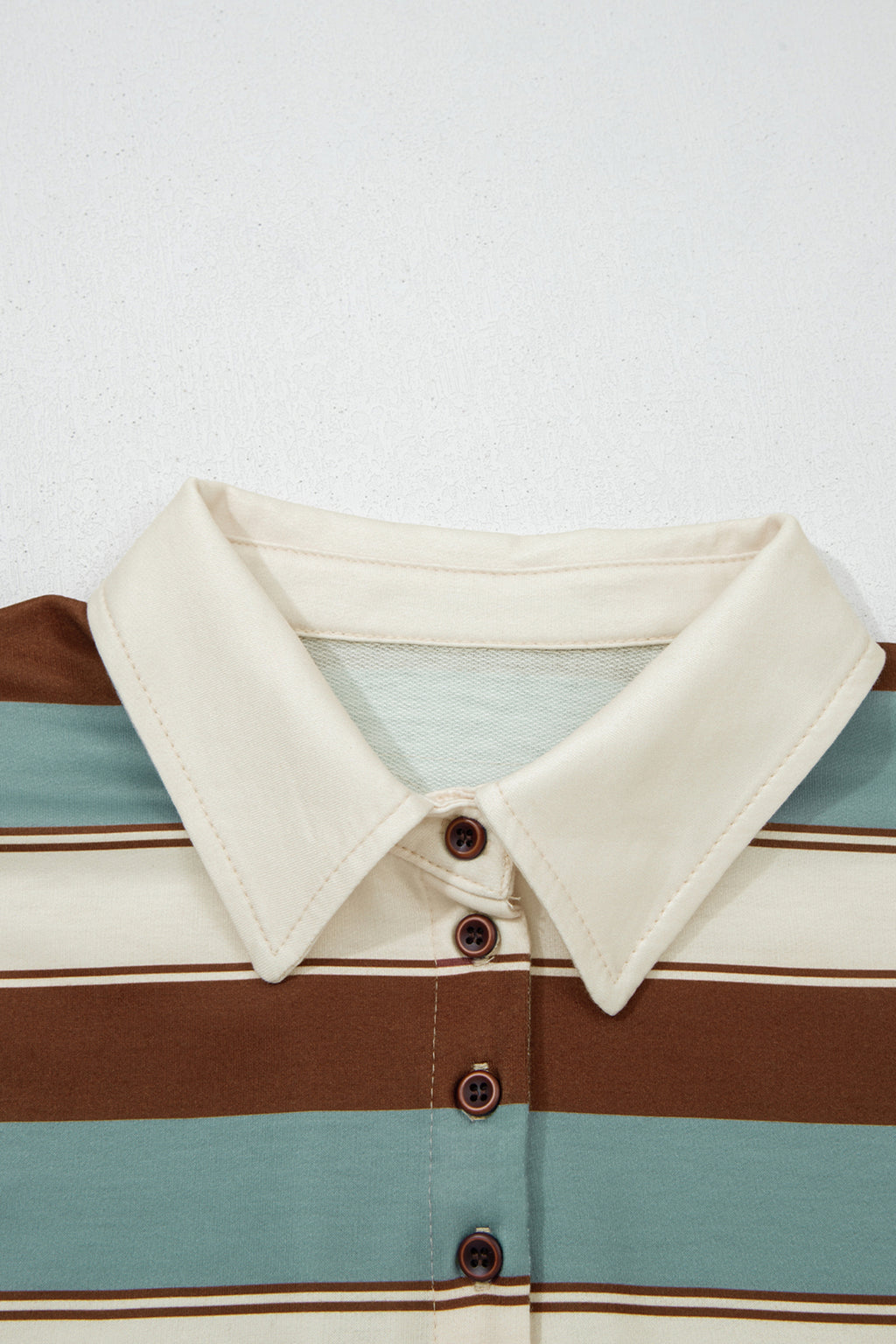 Striped Button Polo Tee 2pcs Short Set