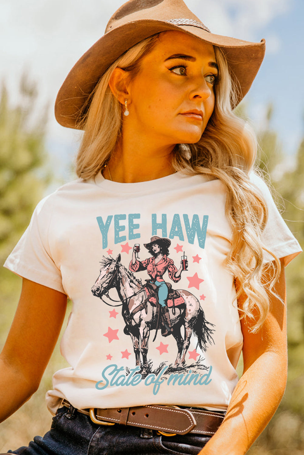 Yee-Haw State of mind Cowgirl Graphic Tee