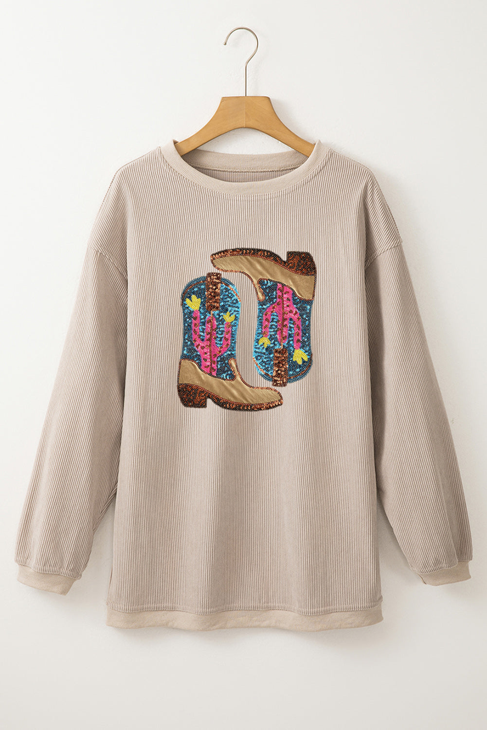 Western Cowboy Boots Graphic Loose Sweatshirt