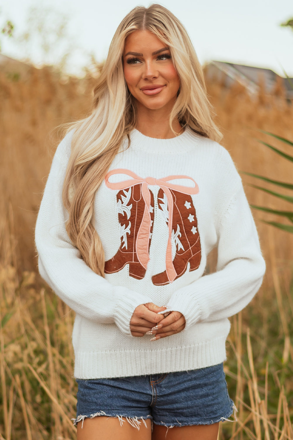 Bow Boots Graphic Sweater