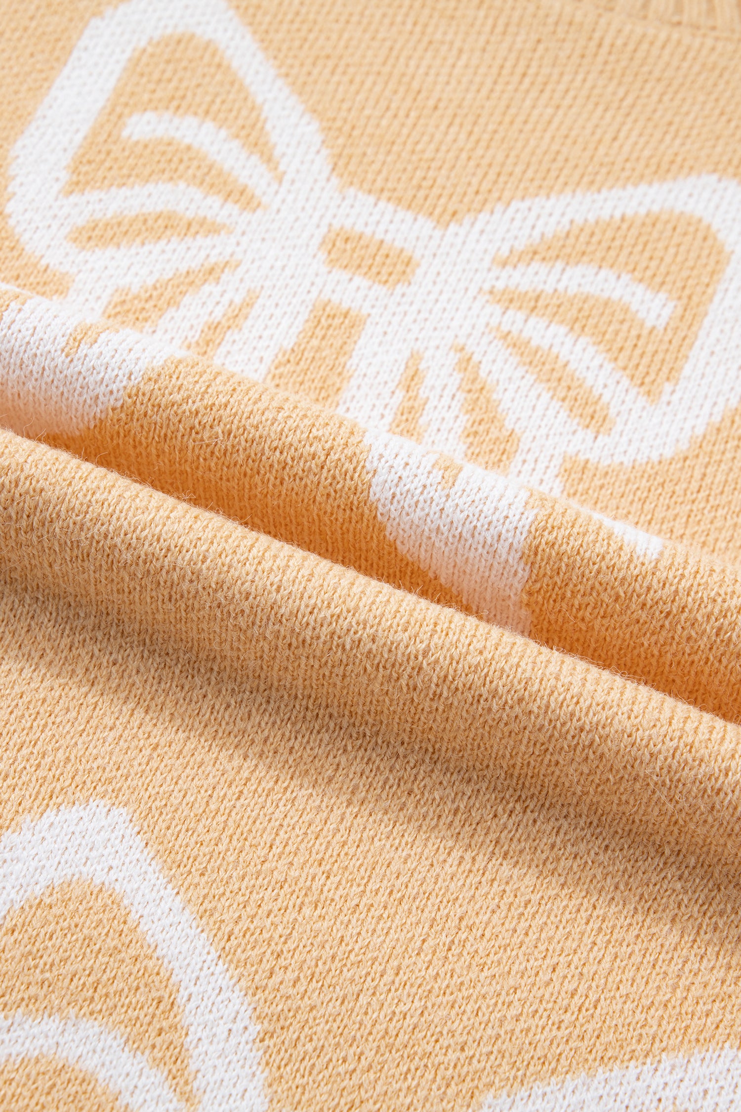 Bow Pattern Drop Shoulder Loose Sweater