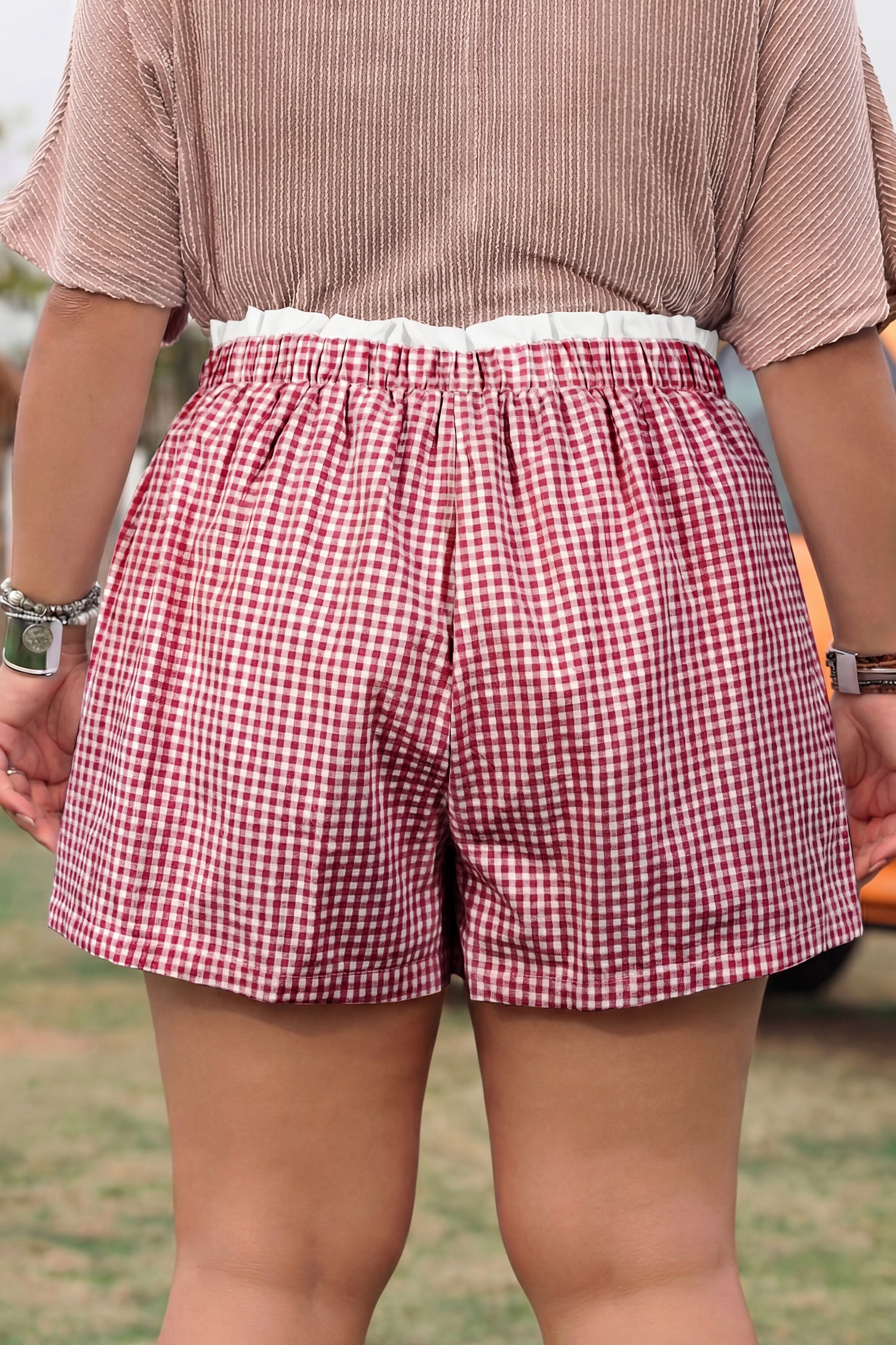 Plus Size Plaid Shorts