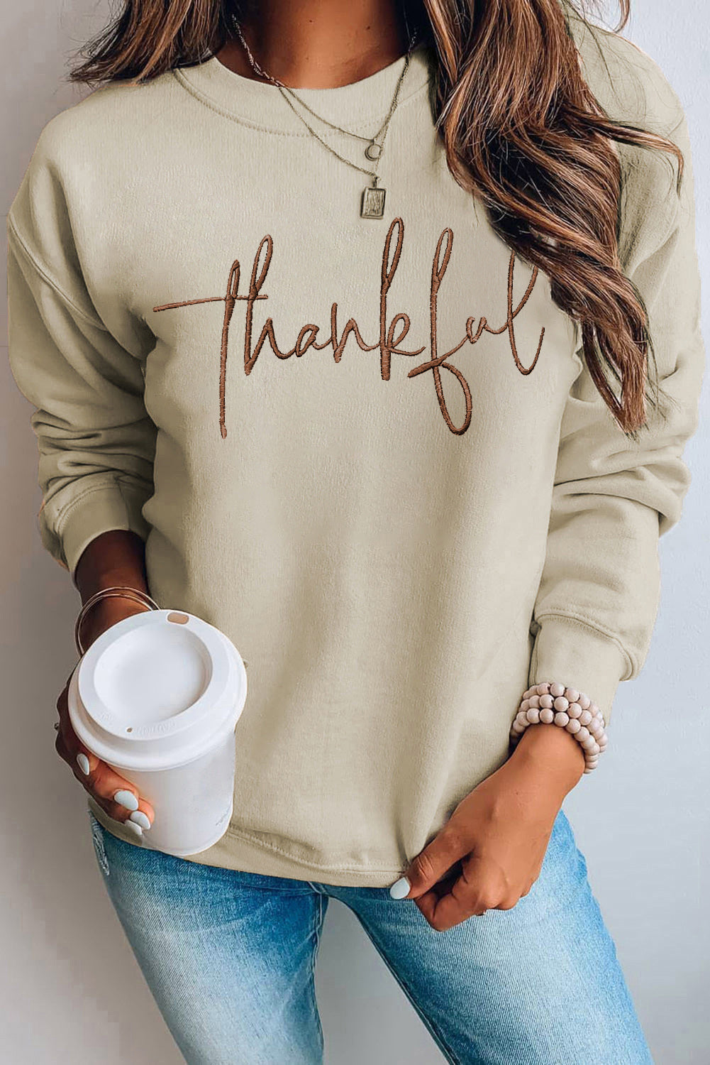 Thankful Drop Shoulder Pullover Sweatshirt