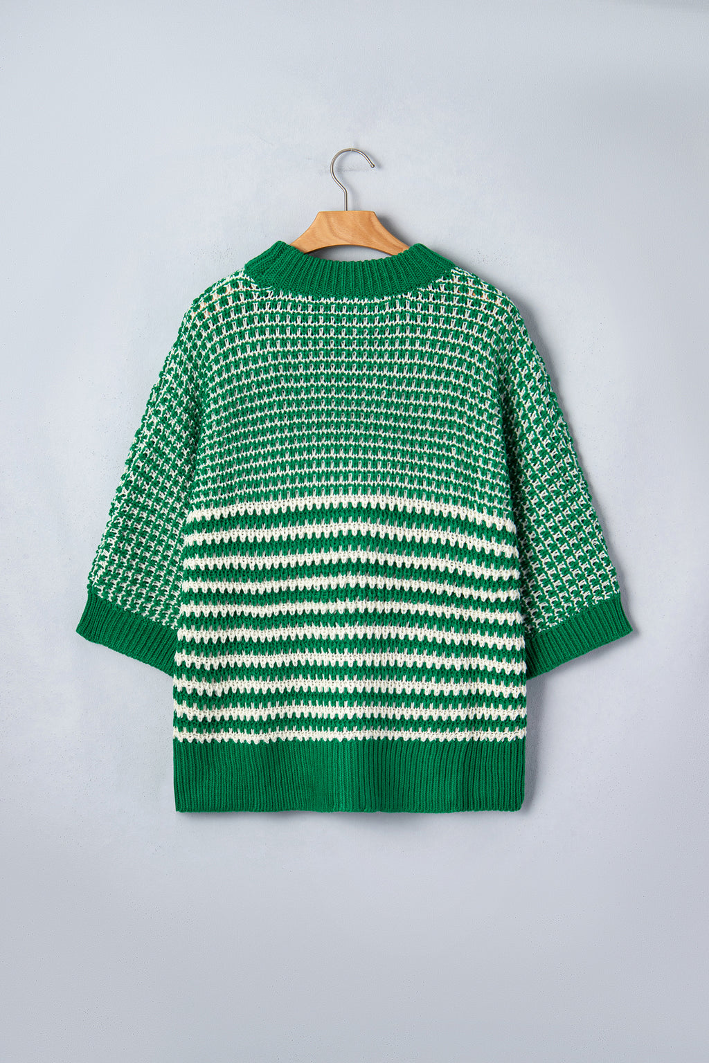 Striped Draped Sleeve Sweater