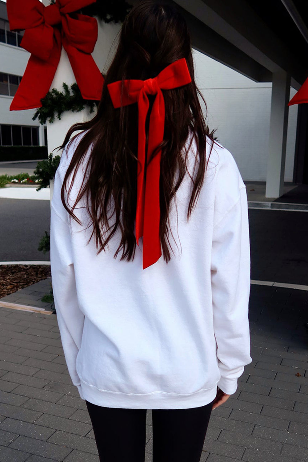 Bow Drop Shoulder Sweatshirt