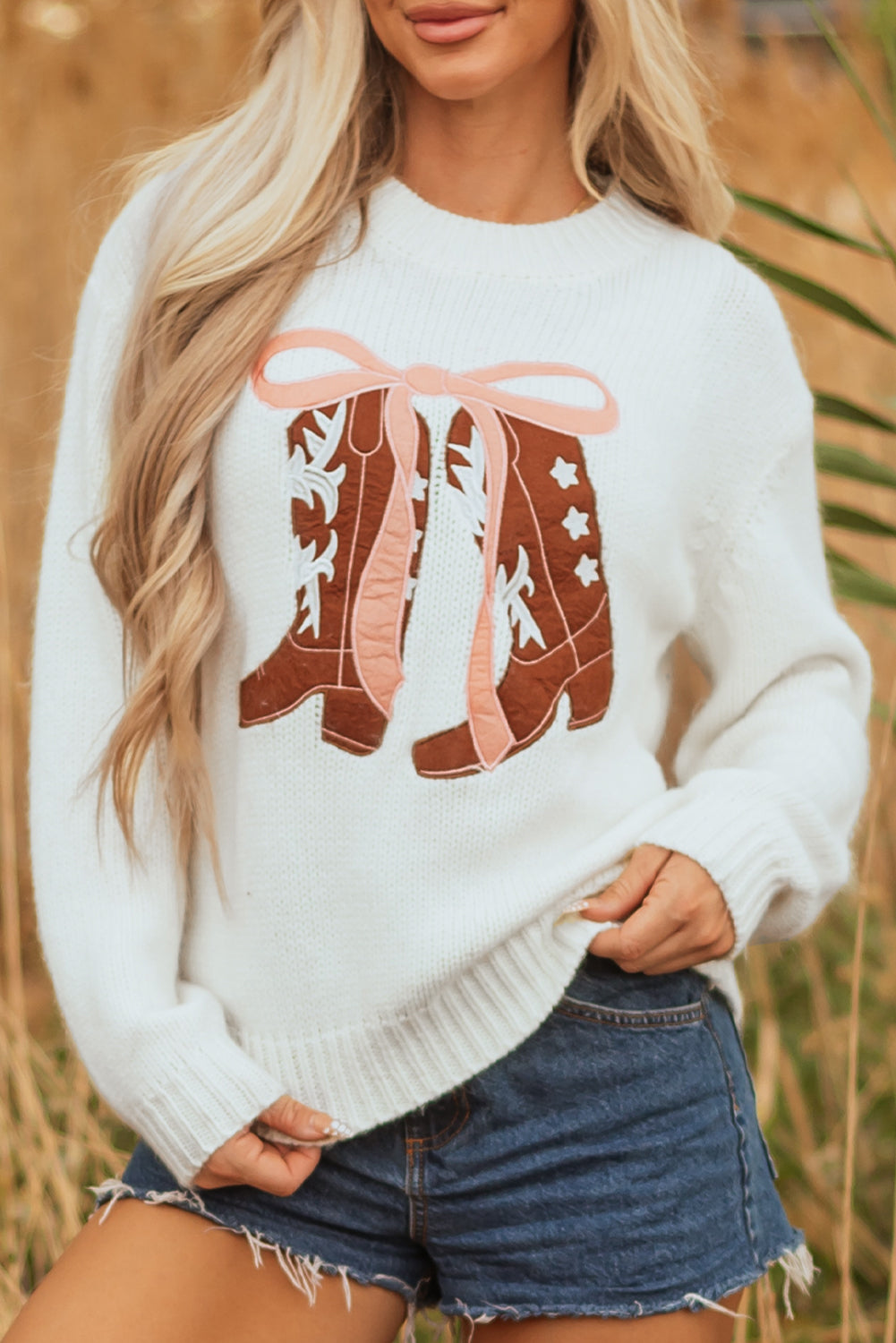 Bow Boots Graphic Sweater