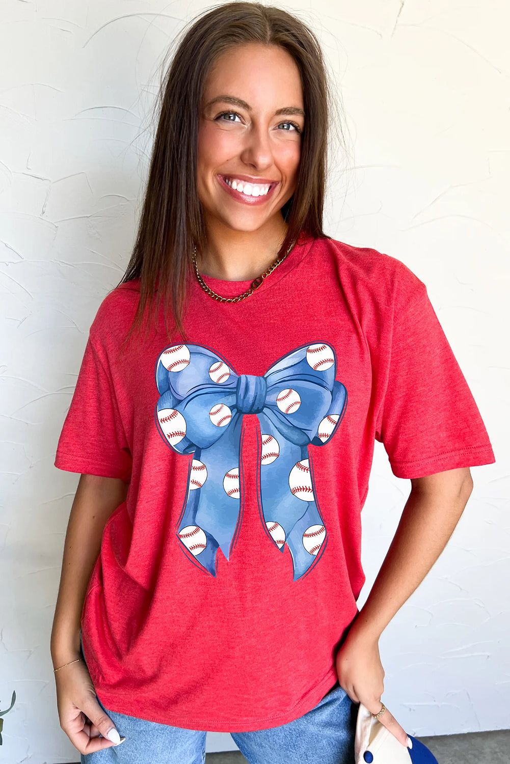 Bowknot Graphic Crew Neck Tee