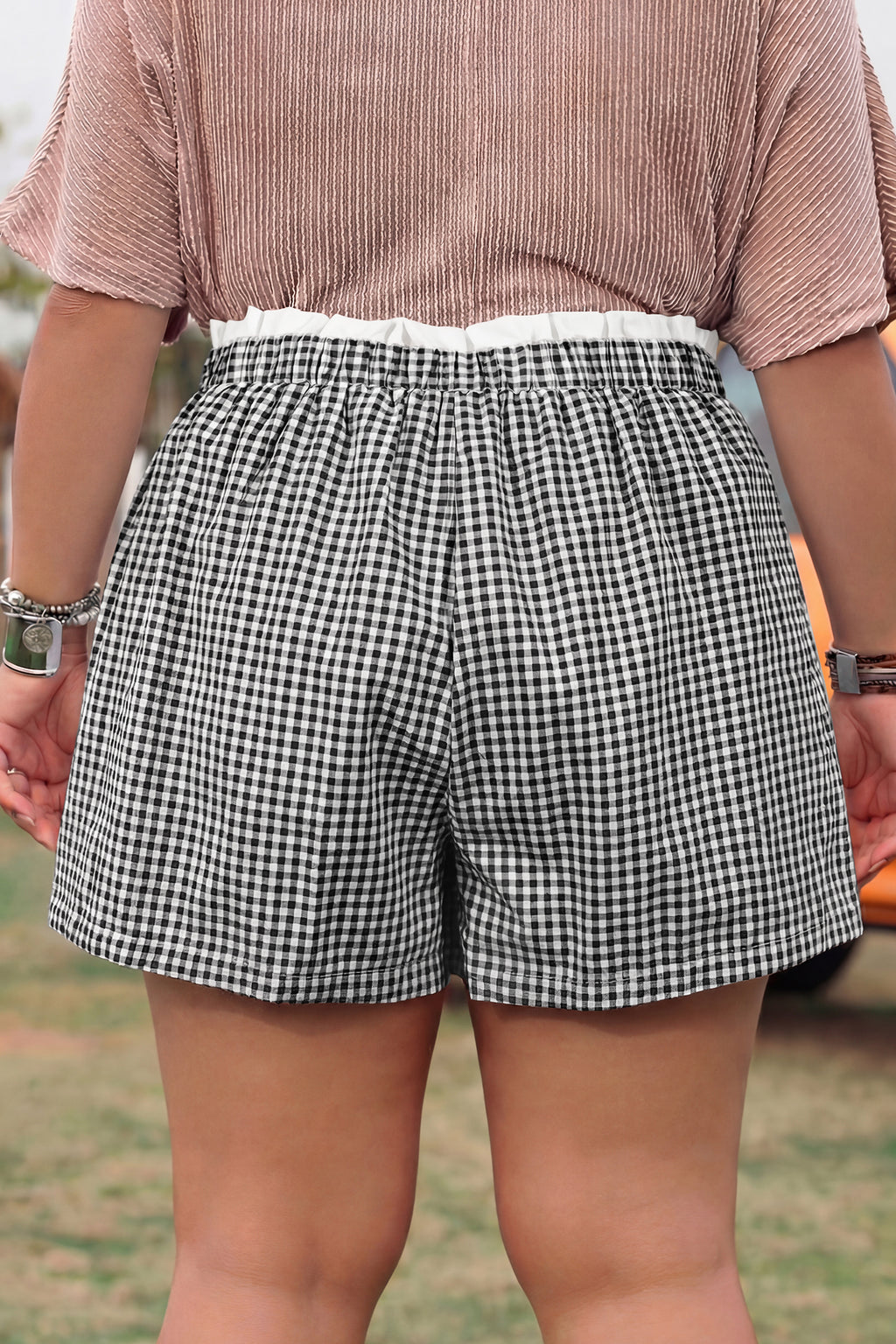 Plus Size Plaid Shorts