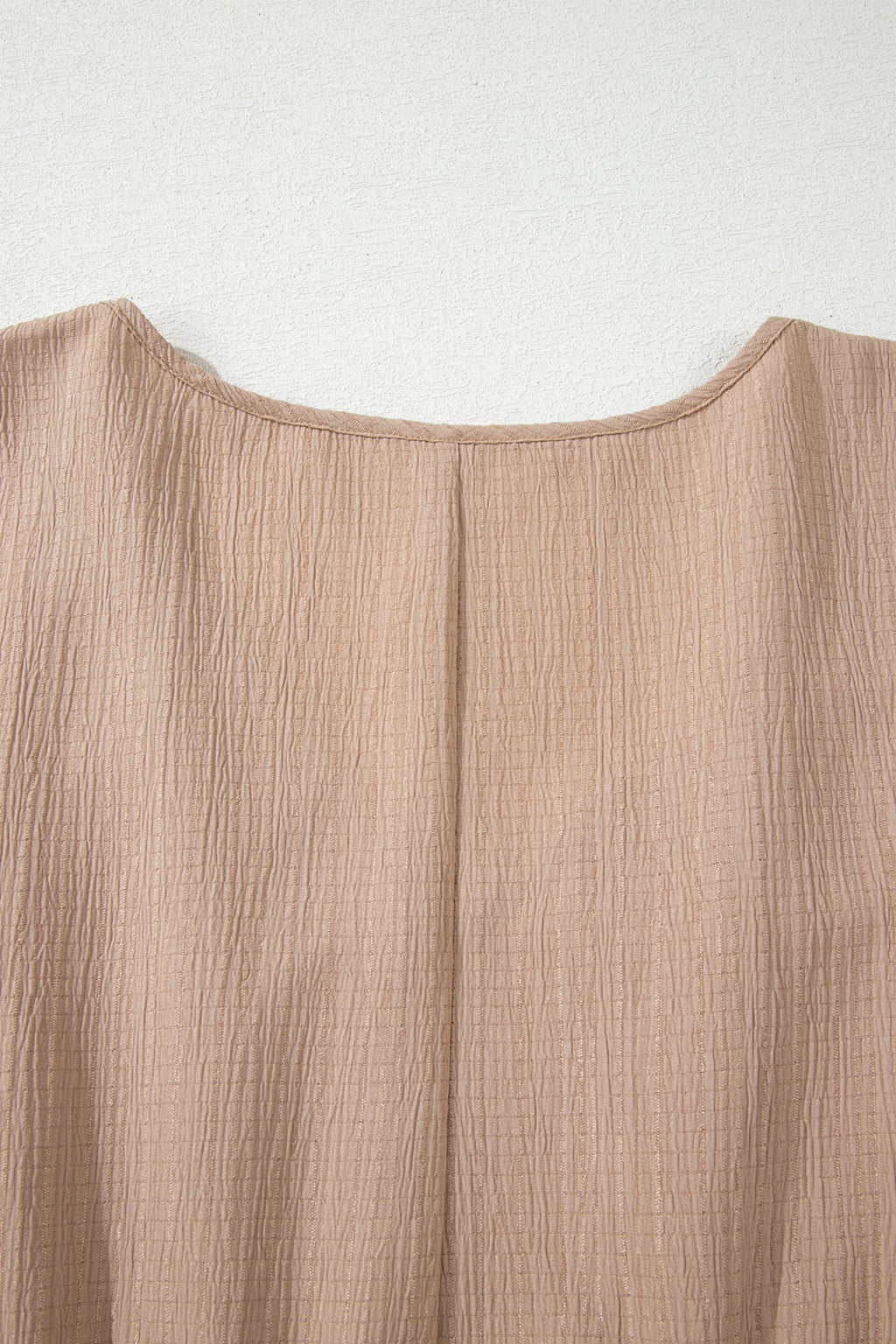 Dark Khaki Plus Size Textured Ruffled Short Sleeve Dress