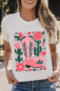 Western Boots Flower Graphic Tee