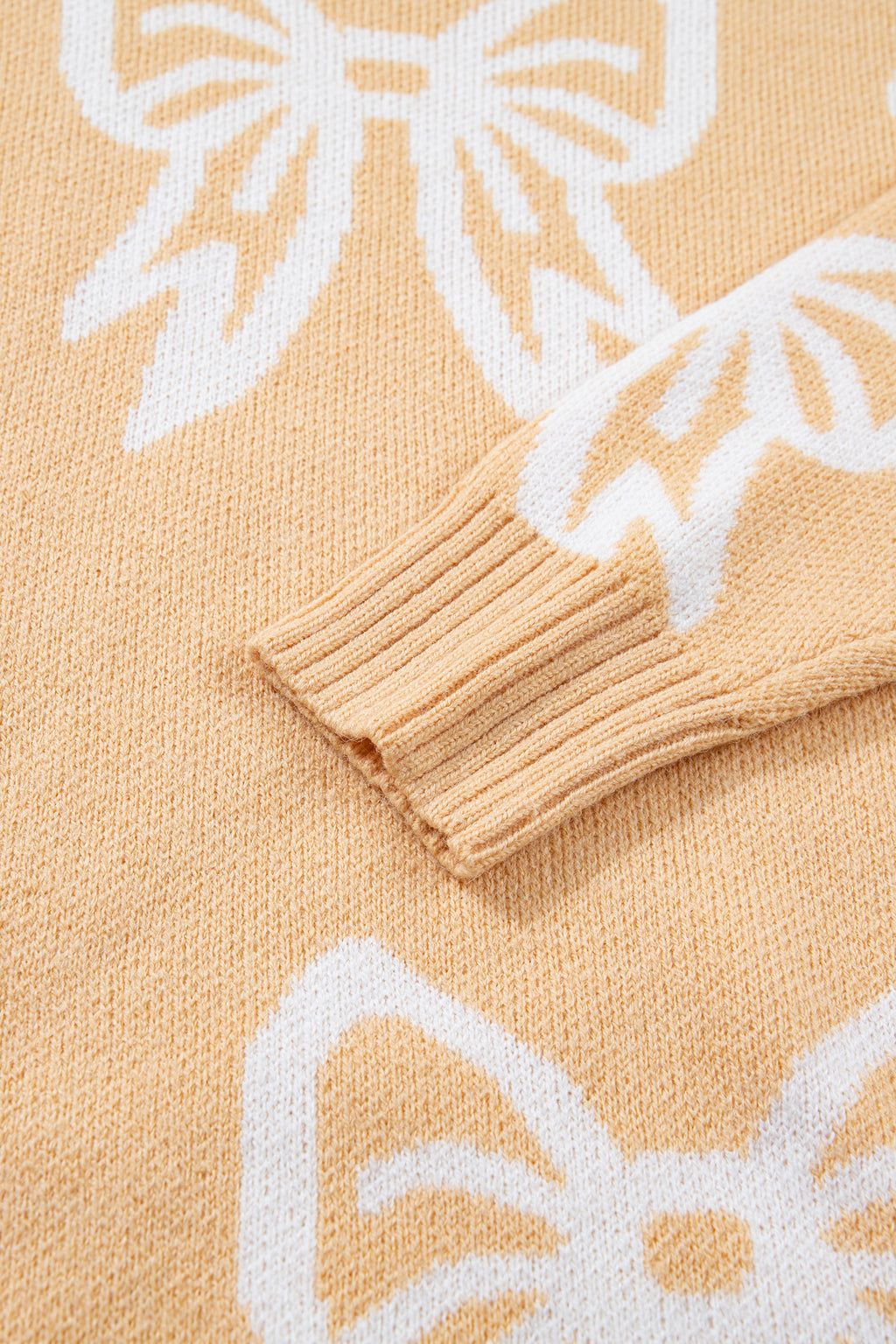 Bow Pattern Drop Shoulder Loose Sweater